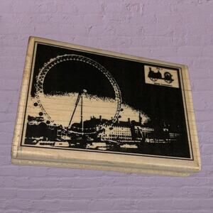 Stampington Millennium Wheel Wood Mounted Stamp C8242 Claudine Hellmuth Vintage